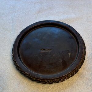 Austin Sculpture Vintage Ceramic Round Decorative Display Tray with Rope Edge